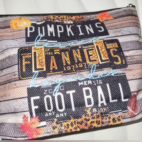 Pumpkins and Flannels Themed Pouch - Picture 2 of 4